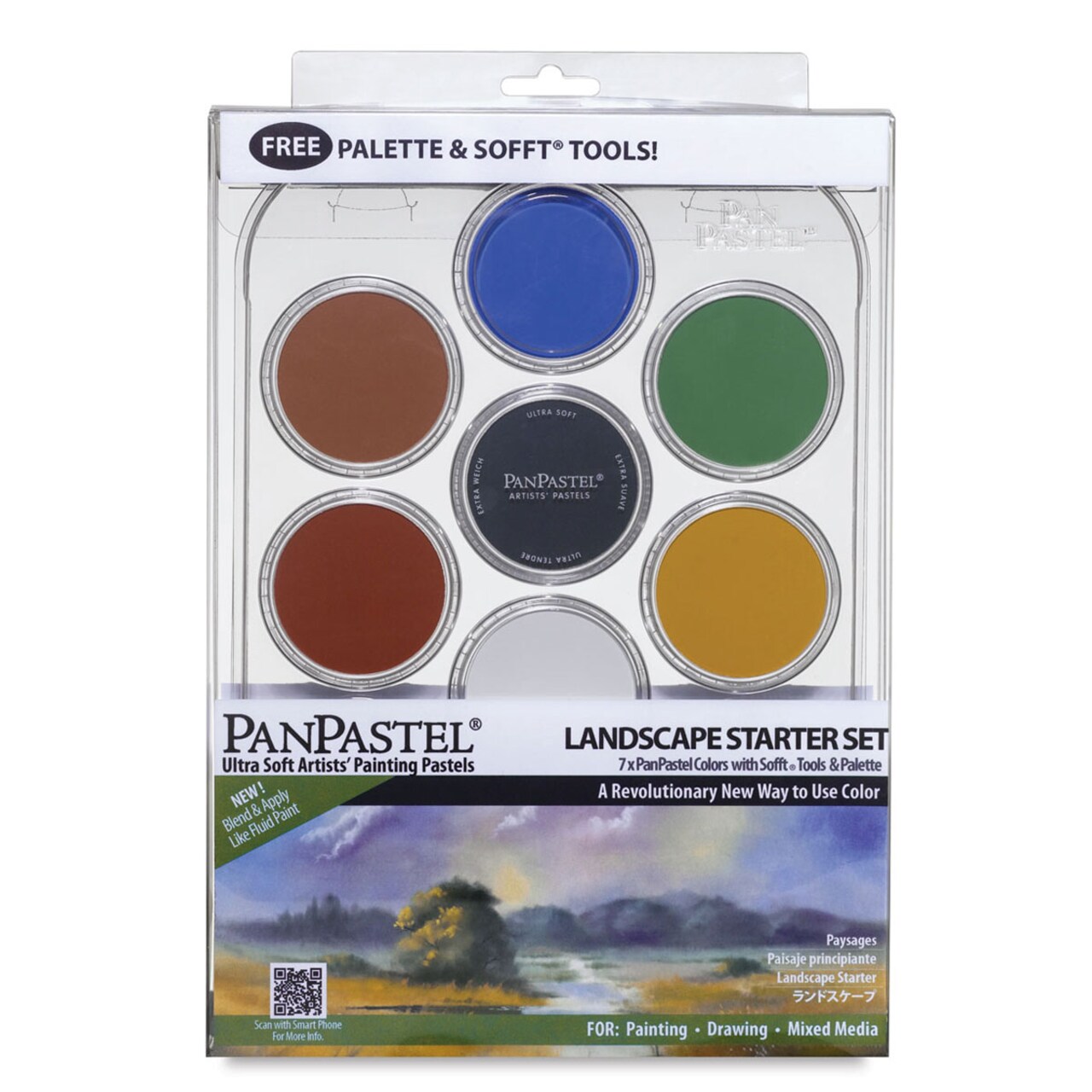 PanPastel Artists’ Painting Pastels Set - Landscape Colors, Set of 7